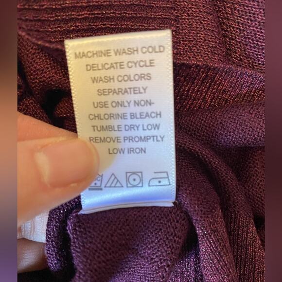 Roaman's NWOT Glam Occasion Open Back Purple Metallic Fleck Long Knit Sweater 1X - Picture 10 of 10
